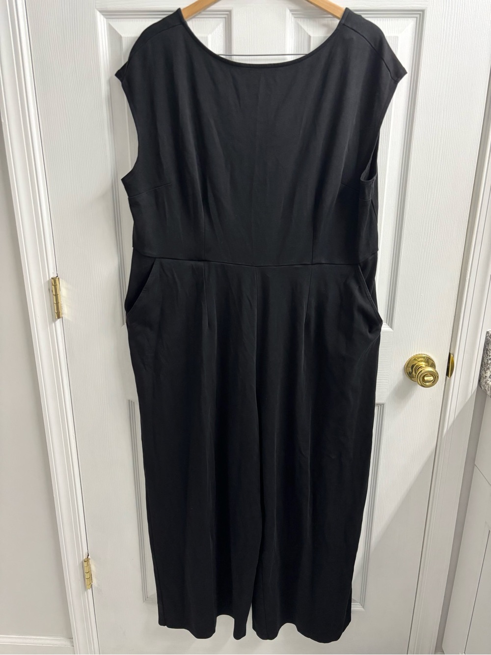 Old Navy Ponte Wide Leg Jumpsuit Black XXL Pockets Structured Capsule Minimalist - Picture 2 of 6